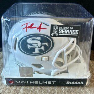 San Francisco 49ers Mini Salute to Service Autographed Helmet - Frank Gore Cert.